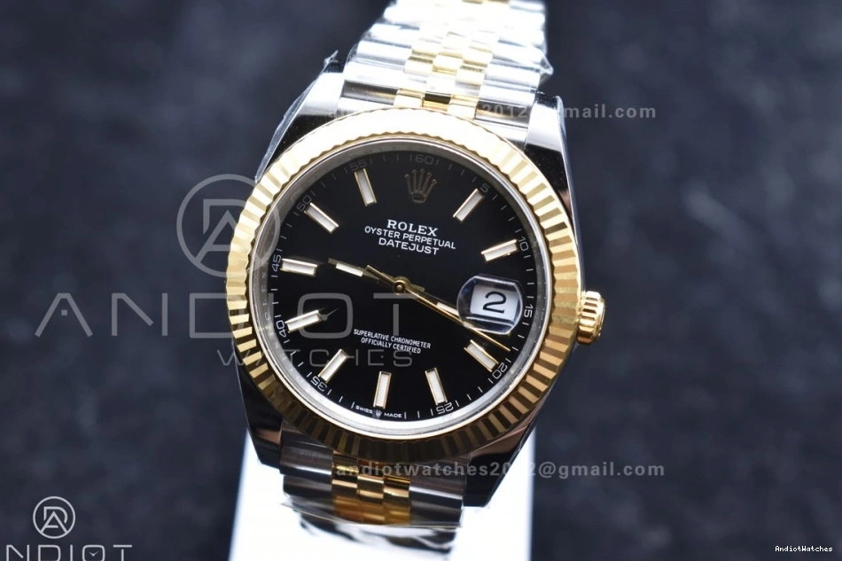904L VR SS 41 MoistureWicking 126333 YG 602 Stick DateJust Jubilee 1:1 Bracelet on Black Steel Clean Best Edition Dial 0108